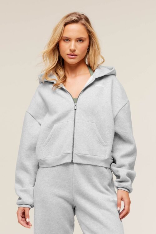 cosy luxe zip through hoodie
