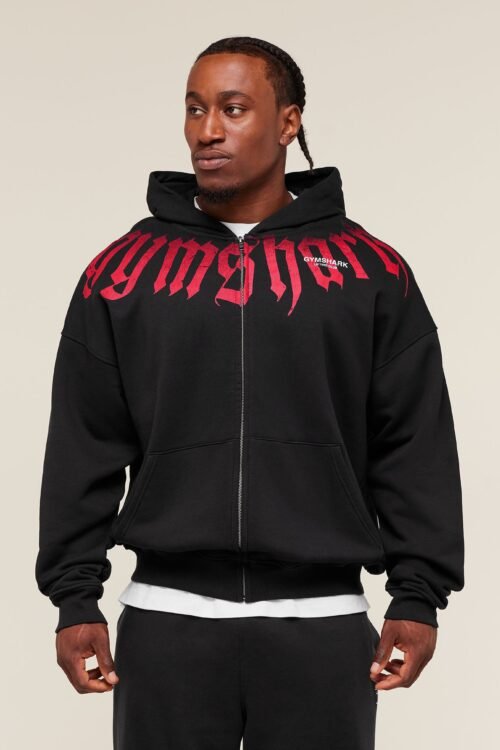fade graphic zip up hoodie