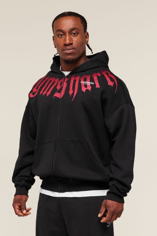 fade graphic zip up hoodie