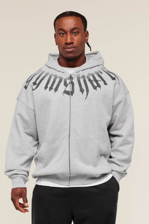 fade graphic zip up hoodie